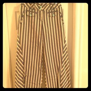 Wide leg pinstripe sailor pants
